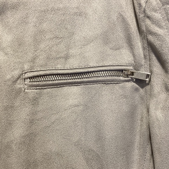 NWOT - Mens River Island Textured Silver Grey Zippered Bomber Jacket - Sz XL* - Picture 10 of 16